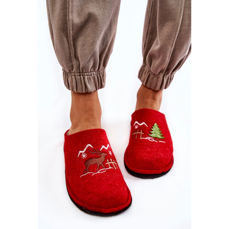 Hausschuhe Big Star KK276017 Rot-Beige 2