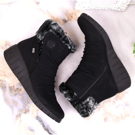 Schwarzer Rieker Y1361-00 wasserdichter Winterstiefel für Damen weiß 7