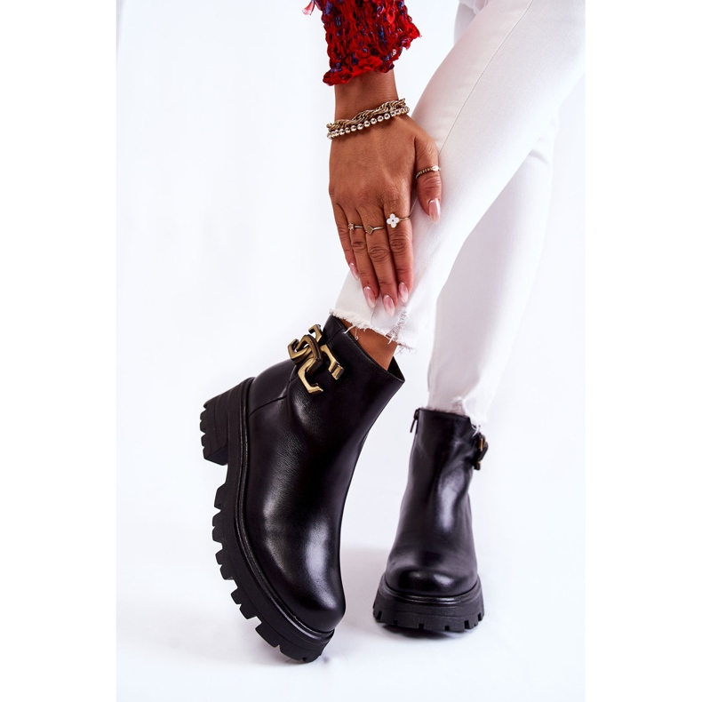 Warme Stiefel Arbeiter mit Dekoration Laura Messi 2500 Schwarz 1