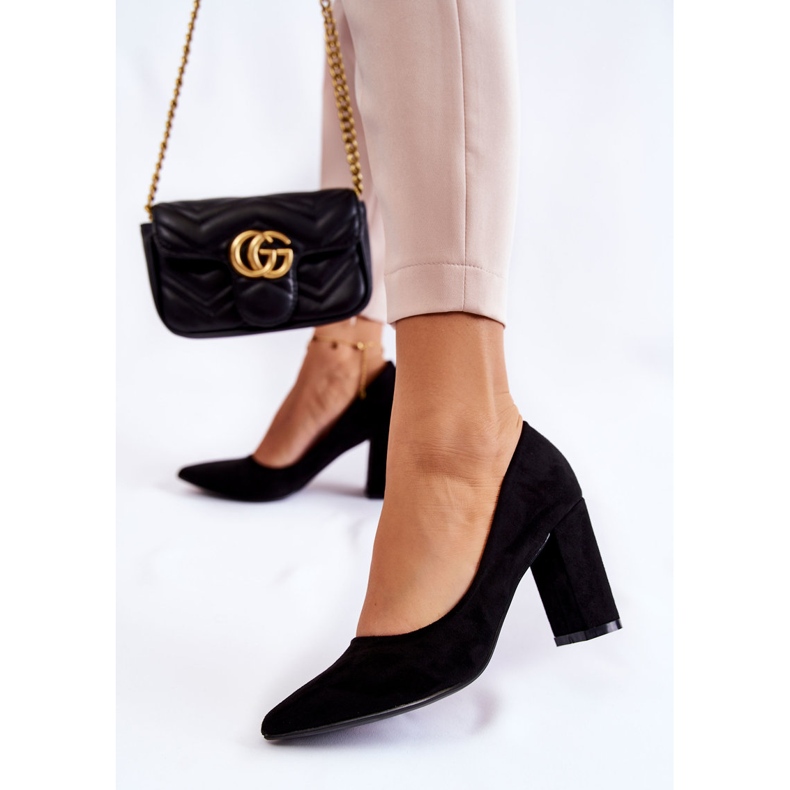 PS1 Klassische Wildlederpumps auf schwarzem Kendra-Absatz 1