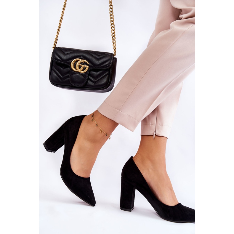 PS1 Klassische Wildlederpumps auf schwarzem Kendra-Absatz 2