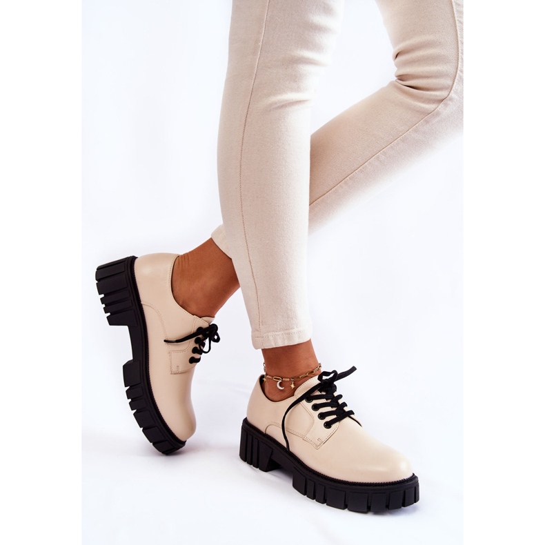 Modischer Lederschuh La.Fi 210013BE-PU Beige 2