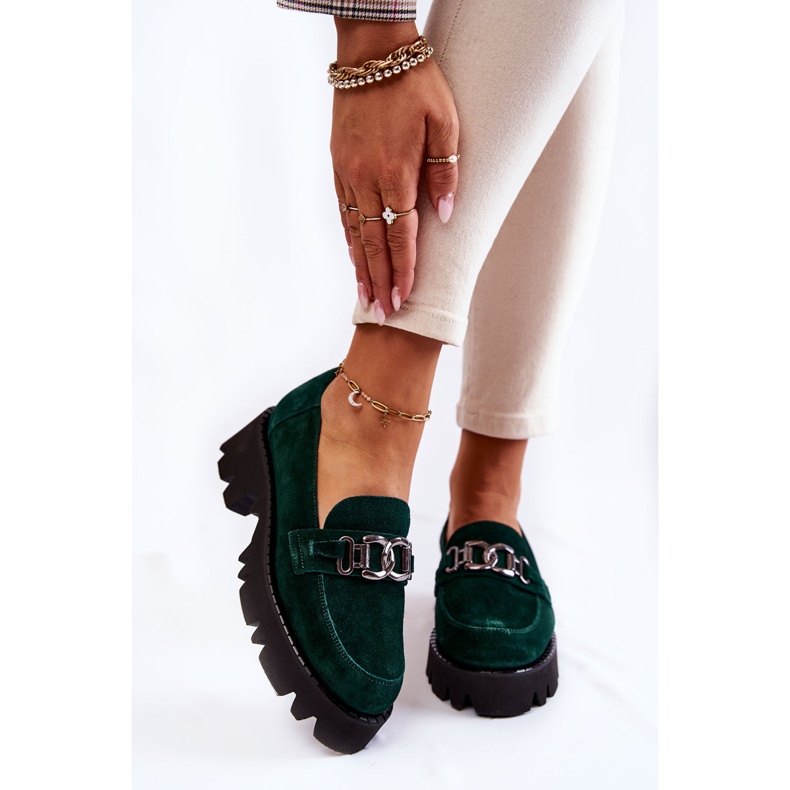 Laura Messi Wildlederschuhe mit grüner Laura-Messi-Verzierung 1