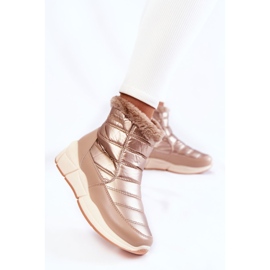 PE1 Damen-Schneestiefel mit Reißverschluss Gold-Beige Senia braun 2