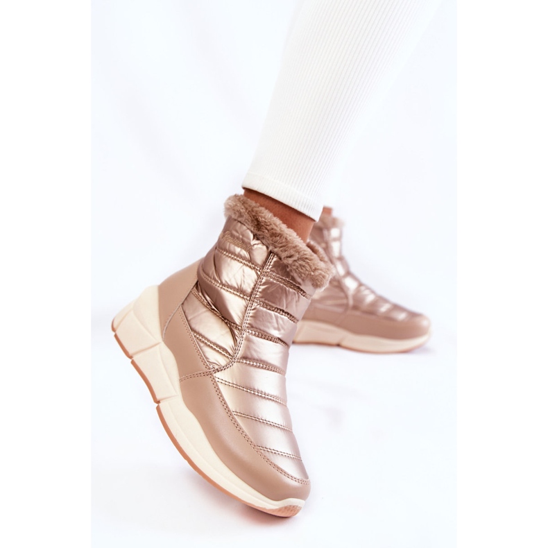 PE1 Damen-Schneestiefel mit Reißverschluss Gold-Beige Senia braun 2