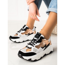 W. Potocki Mode Potocki Turnschuhe mehrfarbig golden 1