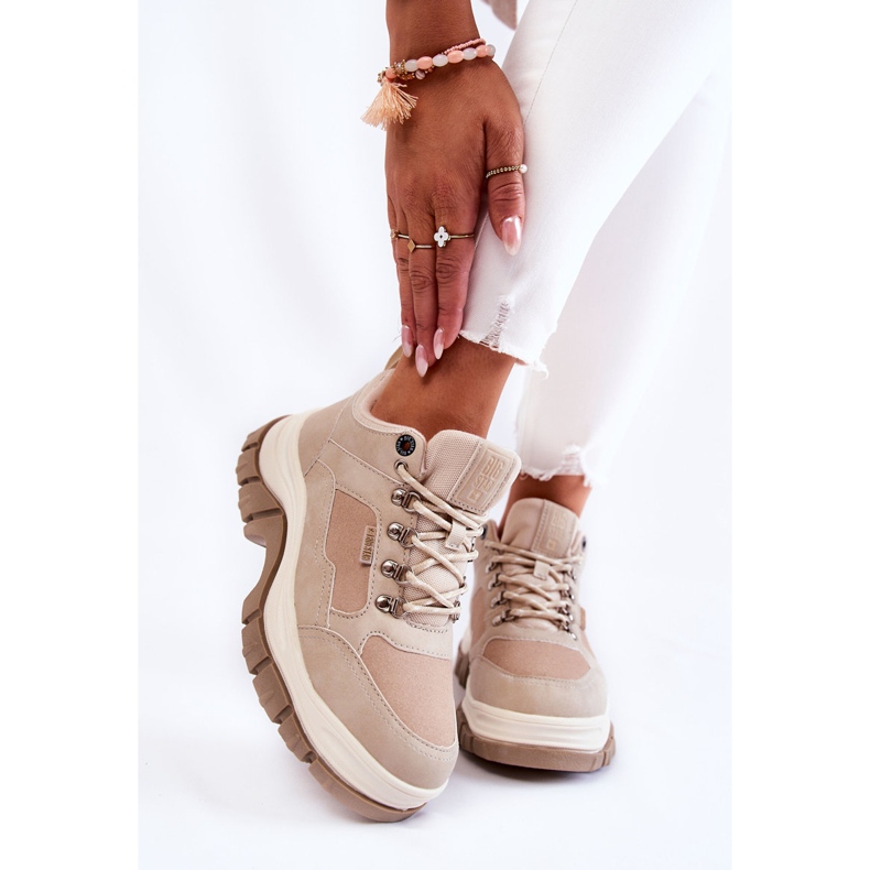 Damen Trekkingschuhe Trappers Memory Foam Big Star Beige KK274363 1