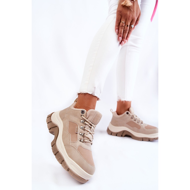 Damen Trekkingschuhe Trappers Memory Foam Big Star Beige KK274363 2