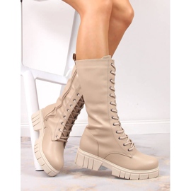 Damenstiefel, warme Stiefel, beige T.Sokolski 1