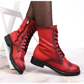 Damen-Schnürstiefel mit Reißverschluss, rot warm T.Sokolski 1