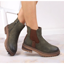 Grüne eVento warme Jodhpur-Stiefel auf der Plattform 1