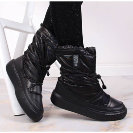 Schneestiefel Metallic, Schlupf schwarz Big Star KK274193 1