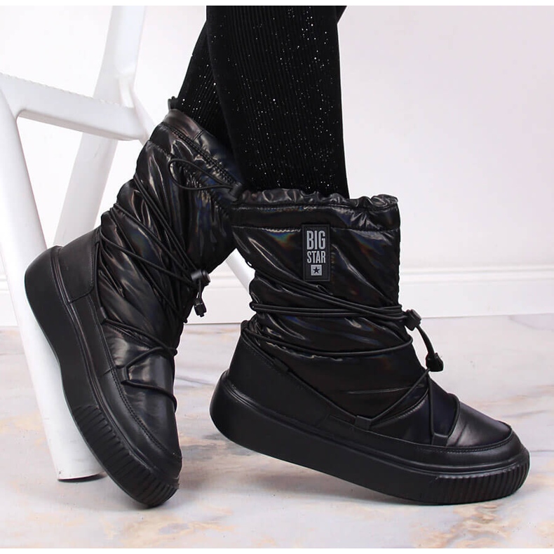 Schneestiefel Metallic, Schlupf schwarz Big Star KK274193 1
