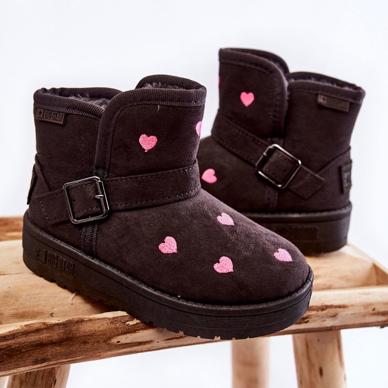 Kinder Schneestiefel Big Star KK374244 Grau rosa 2