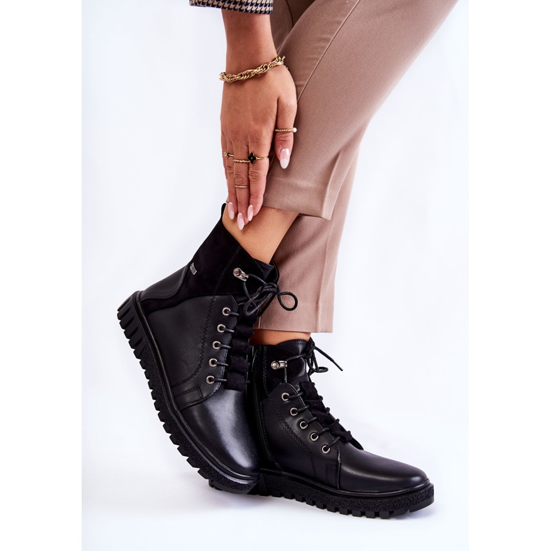 Sergio Leone Damenstiefel auf der schwarzen Kristin-Plattform 2