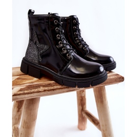 PE1 Lackstiefel für Kinder mit Reißverschluss Schwarz Yukko 1