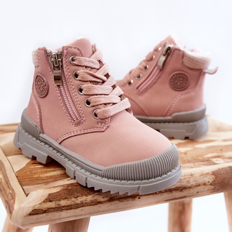 PE1 Pelzisolierte Kinderstiefel Pink Hopper Trappers rosa 2
