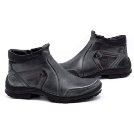 Olivier Herren Winter Lederstiefel 352MP grau 3