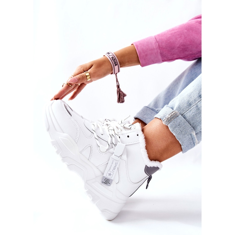 News Weiße warme Damen-Sneakers Snow Kaphia 21BT26-4356 2