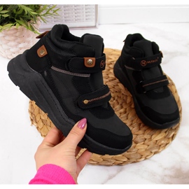 Schwarze Stiefel für Jungen mit Klettverschluss McKeylor 1