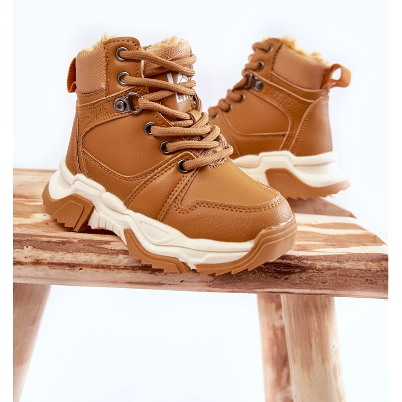 FR1 Kinderstiefel Warm Trappers mit Reißverschluss Camel Marvin braun 2