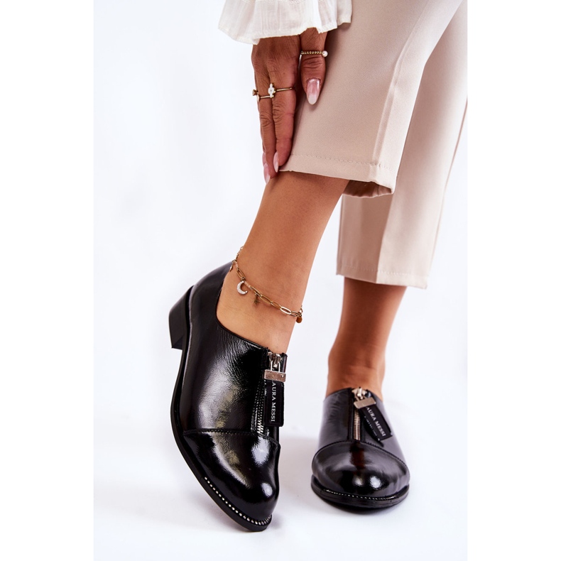Lackierte Modische Schuhe Laura Messi 2532 Schwarz 1