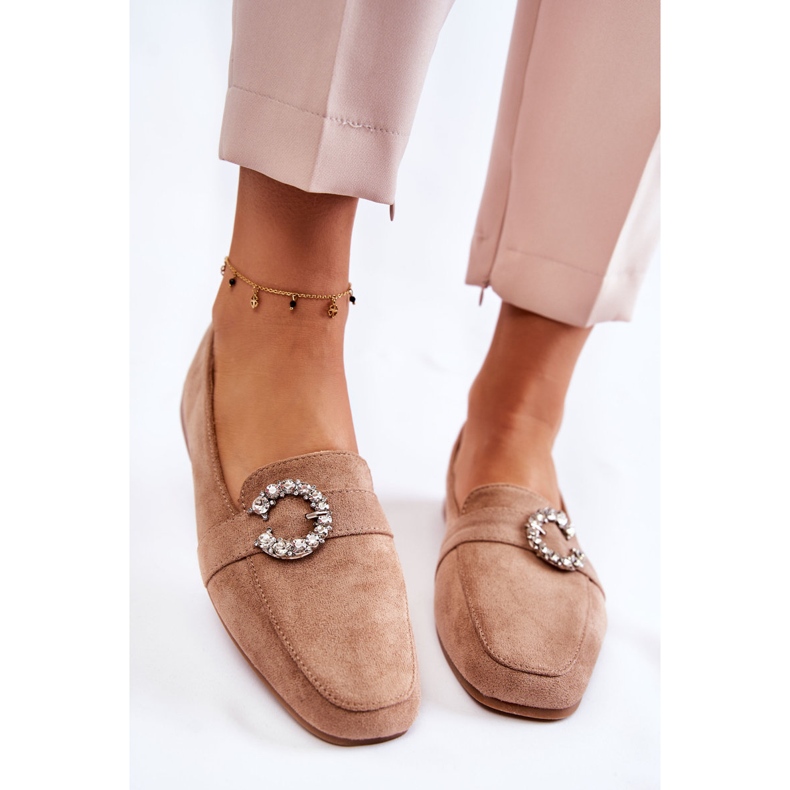 PS1 Klassische dunkelbeige Wildleder-Loafer von Halla 1