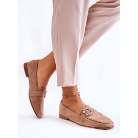 PS1 Klassische dunkelbeige Wildleder-Loafer von Halla 2