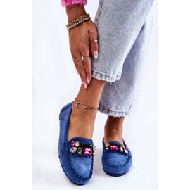 PS1 Wildlederloafer für Damen mit blauen Janetta-Ornamenten 1