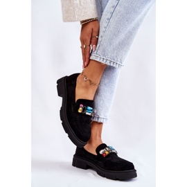 PS1 Damen-Loafer aus Wildleder mit Verzierung Schwarz Karlott 2