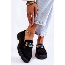 PS1 Damen-Loafer aus Wildleder mit Verzierung Schwarz Karlott 1