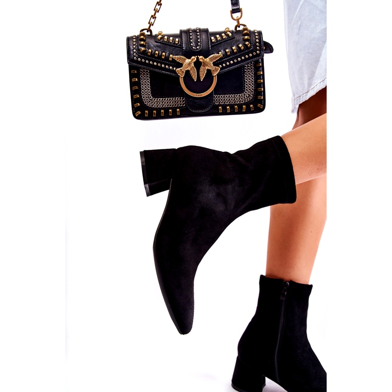 WD1 Wildleder Damenstiefel Schwarz Gloriss 8098-1 2