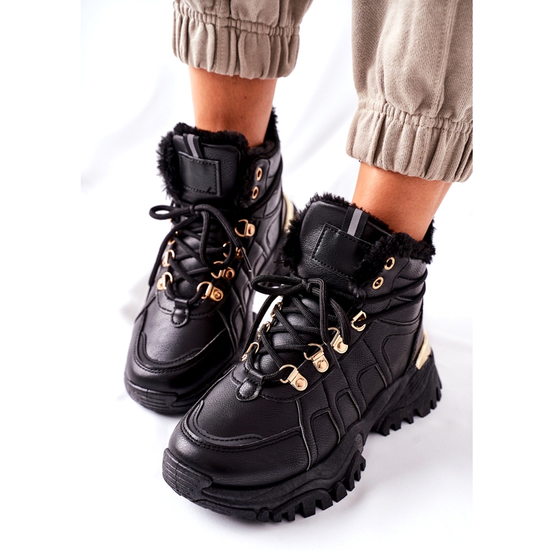 BM Schwarze warme Damenstiefel Hareshaw HF218 1