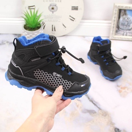 Wasserdichte Schneeschuhe für Kinder mit Klettverschluss American Club AM904A schwarz 1