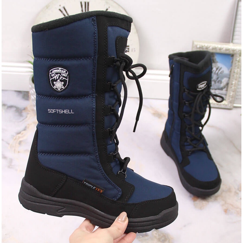 Wasserdichte marineblaue Kinder-Schneestiefel von American Club 1