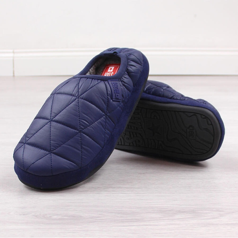 Herrenpantoffeln, isoliert mit einem Gummiband, marineblau Big Star KK174364 2