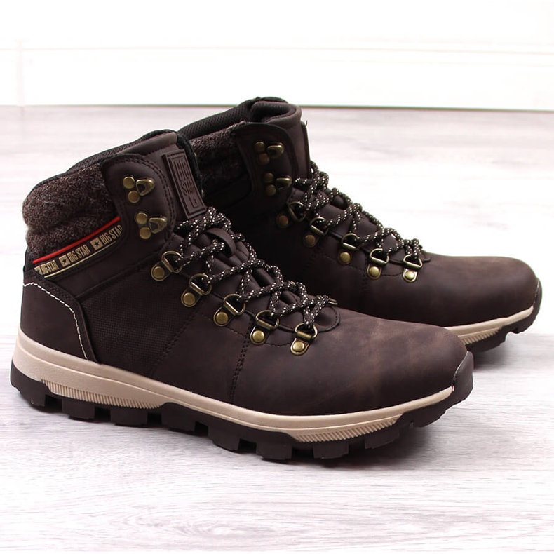 Hohe Trekkingschuhe für Herren braun Big Star KK174216 1