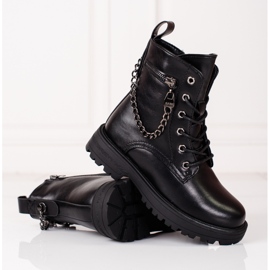 Mädchenstiefel mit Shelovet-Kette schwarz 2