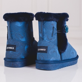 Blaue Schneestiefel für Mädchen mit Shelovet-Muster 1
