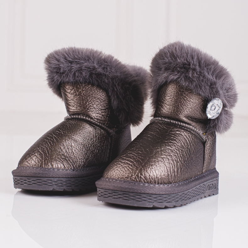 Warme Schneestiefel für Mädchen mit Pelz Shelovet braun 1