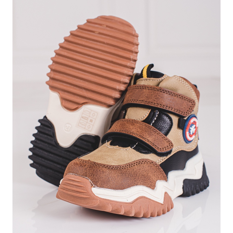 Hohe Stiefel für Jungen mit Klettverschluss Shelovet braun 1