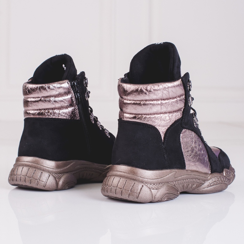 Mädchenstiefel auf dicker Shelovet-Sohle schwarz 1