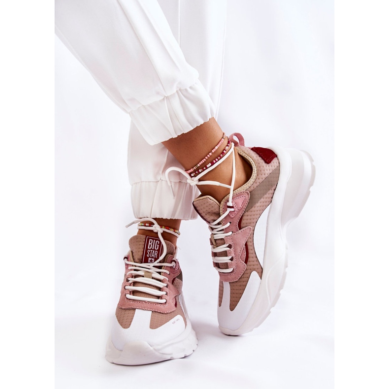 Damen Sportschuhe Big Star KK274055 Beige weiß 2