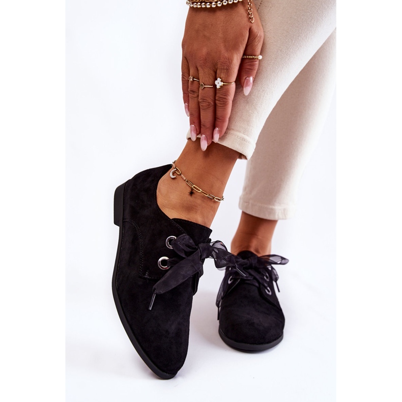 Gebundene Damenschuhe aus Wildleder La.Fi 210014B-SU Schwarz 1