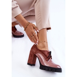 PA2 Modischer Wildleder-Lackstiefel auf dem pinkfarbenen Carisa-Plateau rosa 1