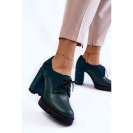 PA2 Modische Wildleder- und Lederstiefel auf der Green Carisa-Plattform grün 1