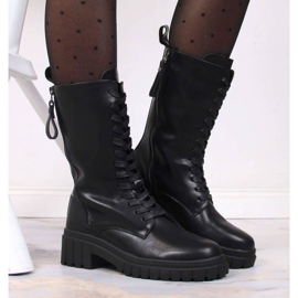 Isolierte Lederstiefel Artiker W HBH38A schwarz 2