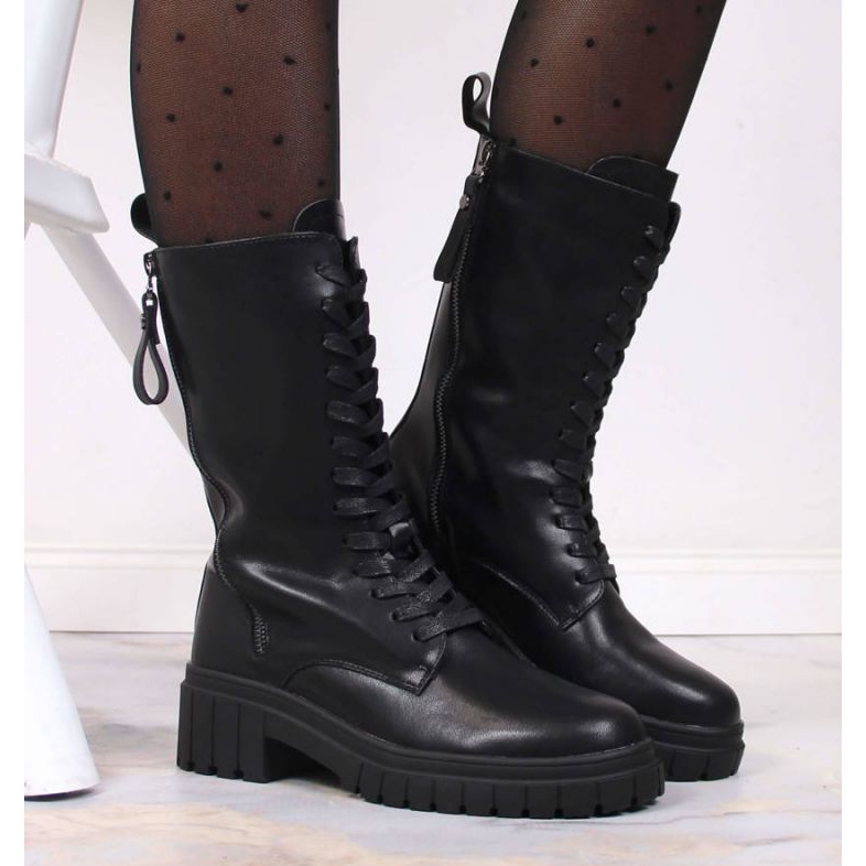 Isolierte Lederstiefel Artiker W HBH38A schwarz 2