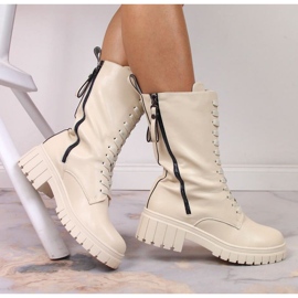 Isolierte Lederstiefel Artiker W HBH38B beige 2