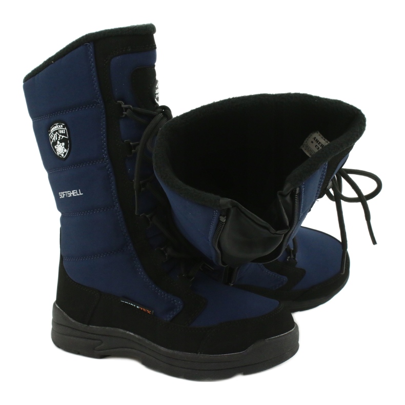 American Club Amerikanische Kindersoftshell -Stiefel mit SN12/22 Navy Membran blau 4